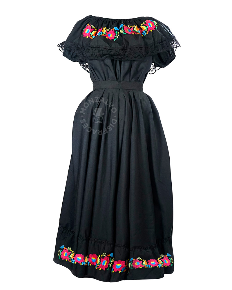 Vestido bordado negro